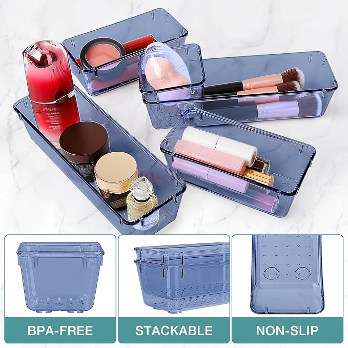 10 PCS Drawer Organizer Set, 5 Size Bathroom and kitchen organizer Trays | - Image 4
