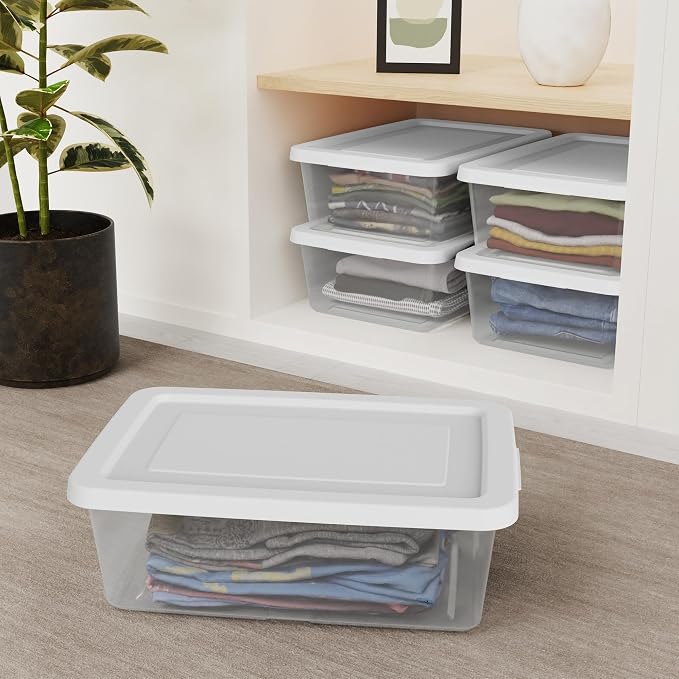 Sterilite Storage Box Stackable Tote, 12 Quart, 24 Pack - Image 4