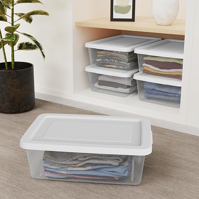 Sterilite Storage Box Stackable Tote, 12 Quart, 36 Pack - Image 4