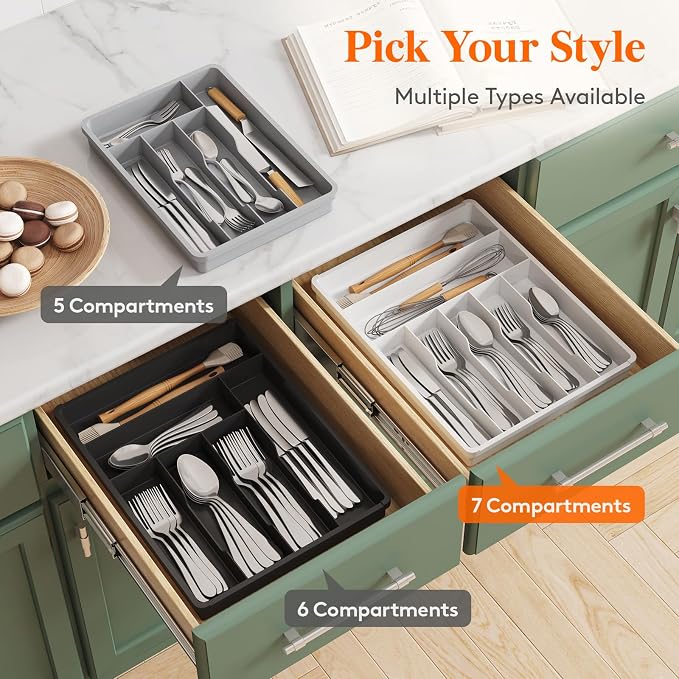 Lifewit Silverware Drawer Organizer Tray, Cutlery Storage - Image 9