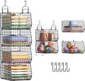4" Extra Deeper Hanging Closet Organizers and Storage, 4 Tier Foldable Wire by X-cosrack