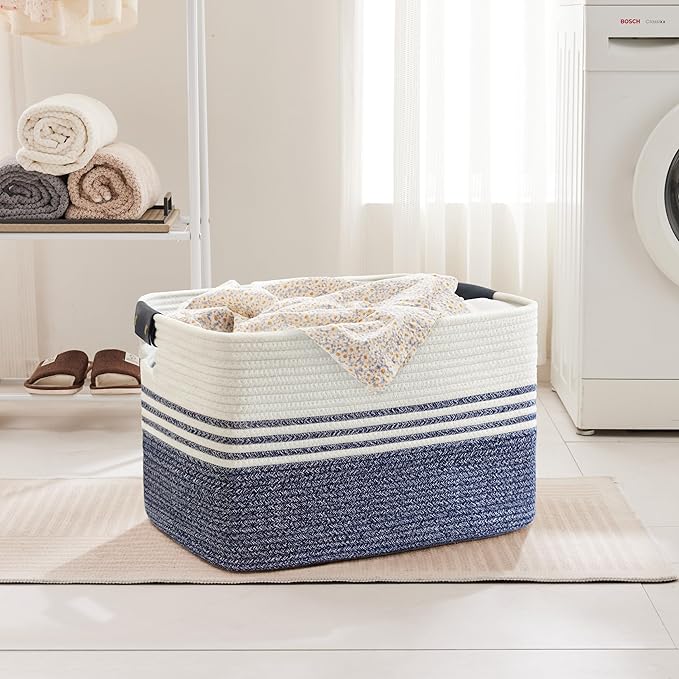 86L Woven Laundry Basket Hamper - Image 3