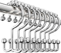 Utopia Bedding Double Glide Shower Curtain Hooks, 12 Pack, Nickel | Premium by UTOPIABEDDING