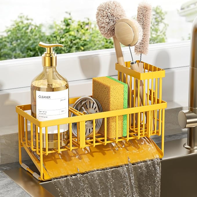 Cisily Lemon Yellow Sink Caddy Organzier by CISILYHOMELIFE