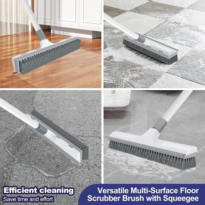 Yolaist 60 inch Long Handle Floor Scrub Brush, 2 in 1 Heavy Duty Hard Bristle - Image 5