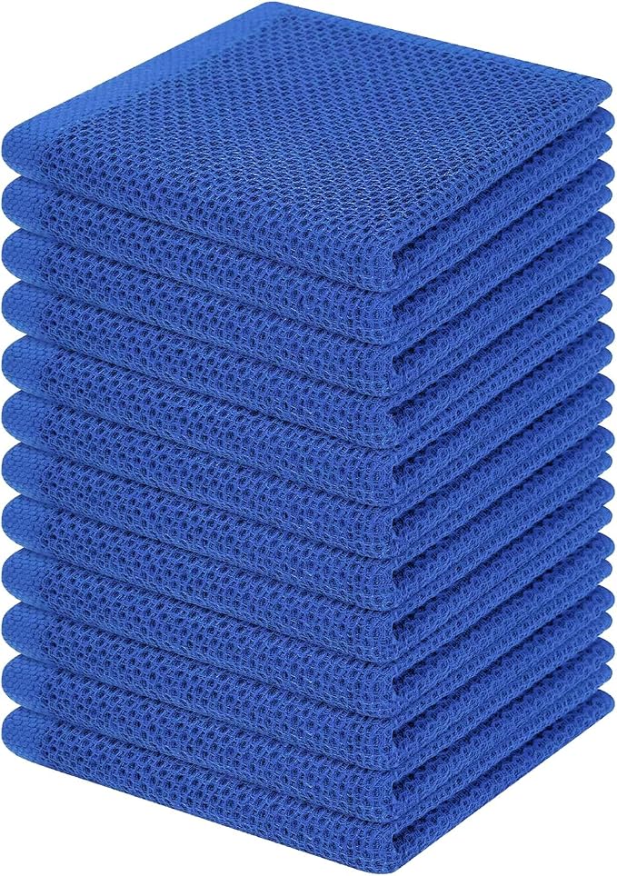 Homaxy 100% Cotton Waffle Weave Kitchen Dish Cloths 12-Pack, Ultra Soft by Homaxy