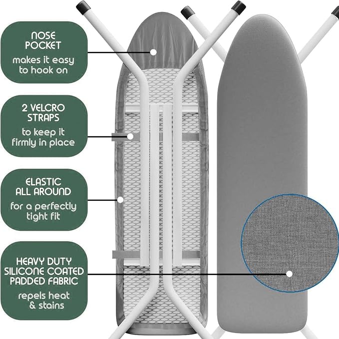 Hearth & Harbor Ironing Board Cover and Pad 15x54 Full Size, Thick Heavy Duty - Image 4