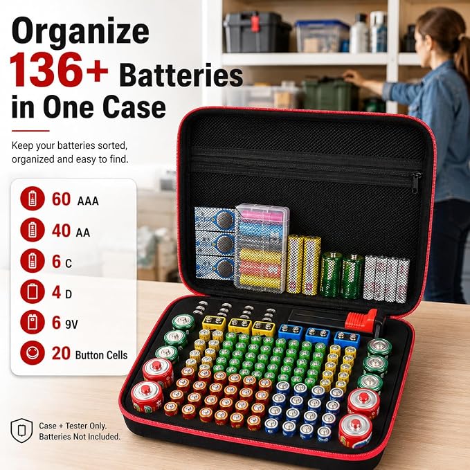 ALKOO 136+ Battery Organizer Storage Case - Image 2