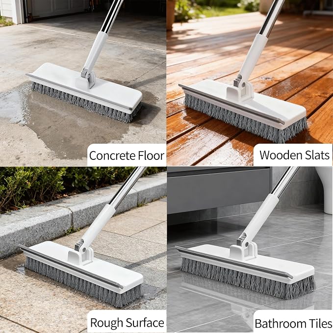 Floor Scrub Brush with 55" Long Handle, 2-in-1 Floor Brush with Built-in - Image 7