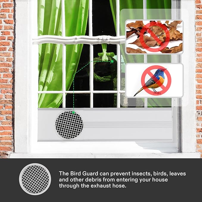 VIVOSUN Window Duct Kit, Portable AC Window Seal Kit with 5.9" Diameter 59" Length Hose, Fit with 4"/6" Ducting for Sliding Window, Adjustable AC Vent Kit for Duct Fans, Air Conditioner, Dryer