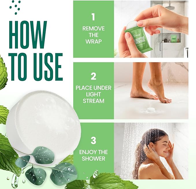 Cleverfy Eucalyptus for Shower Steamers Aromatherapy - Valentines Day Gifts for Her, Him, Women, Daughter, Mom, Girlfriend, Wife, Teen Girls - Valentines Gifts for Her, Him, Women and Men - 18 Tablets