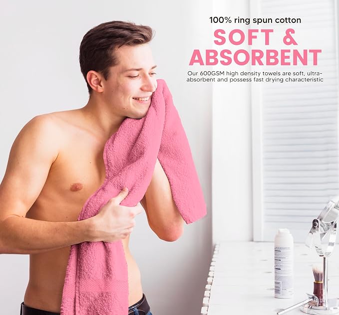 Towel and Linen Mart 100% Cotton 12 Pack Bath Towel Set, Quick Dry, Super - Image 5