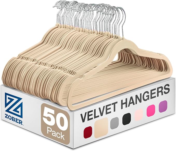 Zober Velvet Hangers 50 Pack by ZOBER