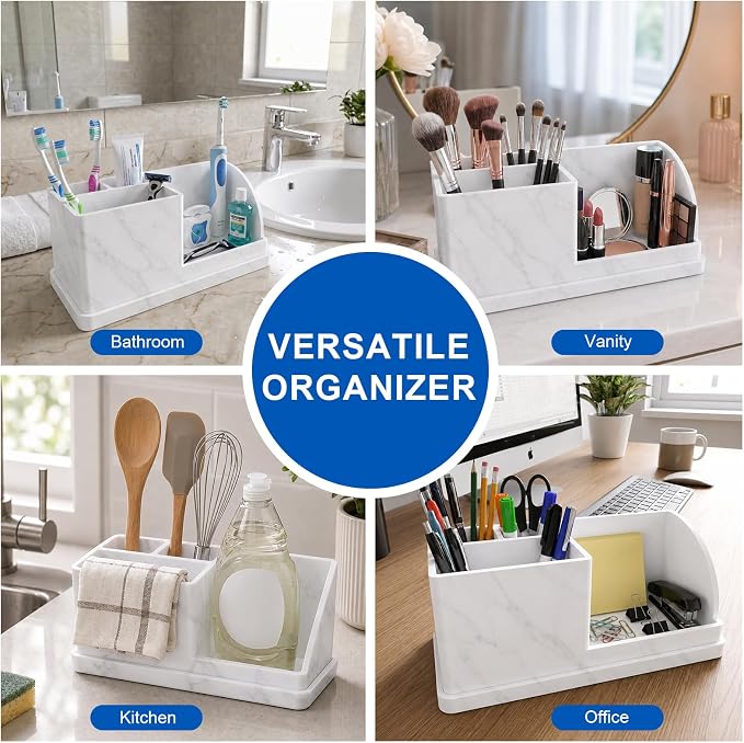 Bathroom Toothbrush Holders, 4 Slots Silicone Counter Organizer Storage - Image 4