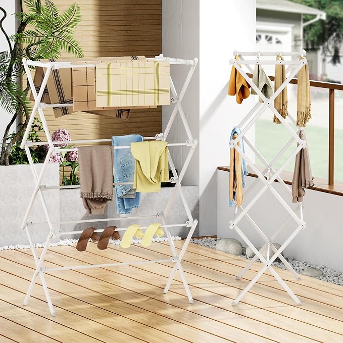 Drying Rack Clothing, 3-Tier Clothes Drying Rack Foldable, Antirust Laundry - Image 4