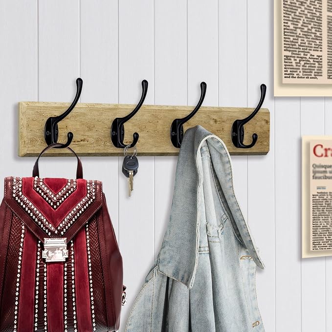 IBosins 30 Pack Heavy Duty Utility Black Dual Coat Hooks - Image 4