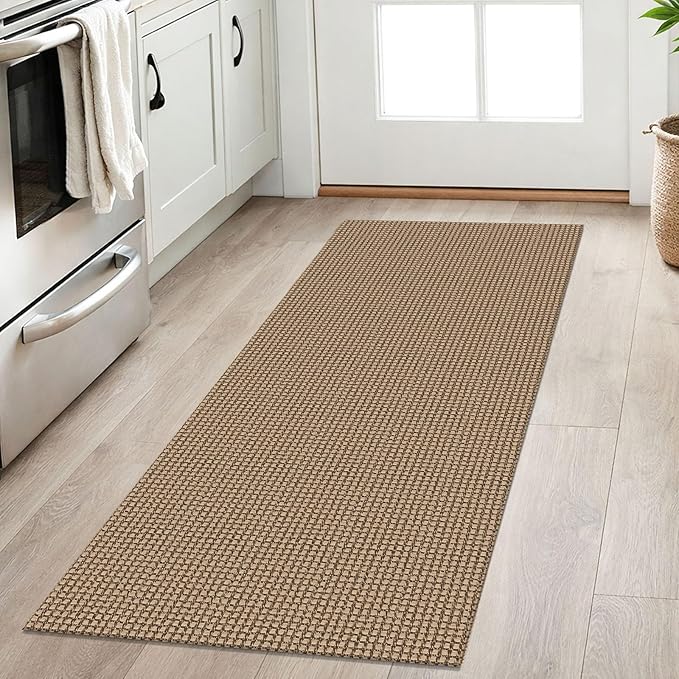 IOHOUZE Washable Runner Rug 2x5 Non Slip Rubber Backed Runners for Hallways Entryway Runner Indoor, Throw Rug Woven Cotton Floor Carpet for Hall Entrance Bedroom, Orange/Tan/Brown