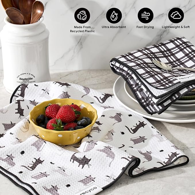 RECYCO Waffle Kitchen Towel Set of 2 - Image 3