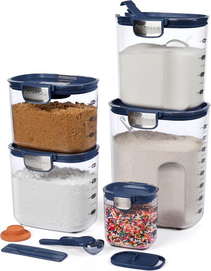 ProKeeper+ Airtight Food Storage Container Set – Clear Plastic Flour and Sugar by Unknown