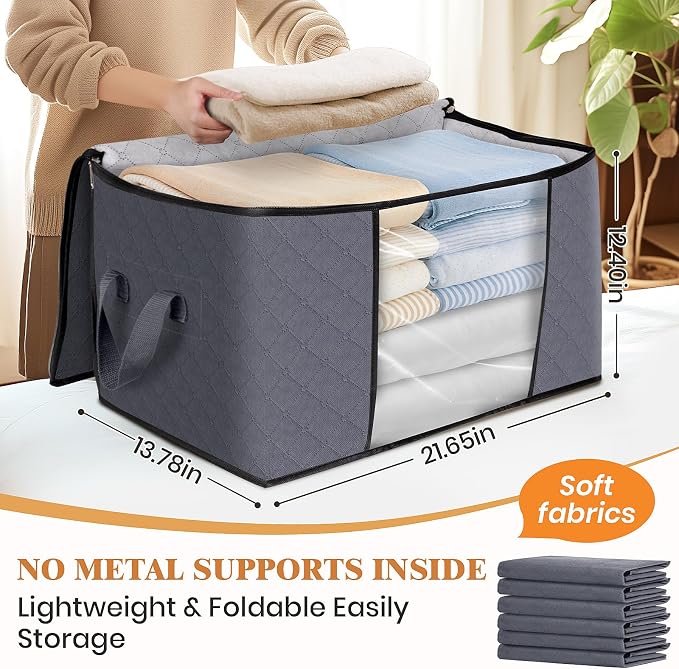 10 Pack Storage Bags for Clothes Blanket Storage Bins - Image 2