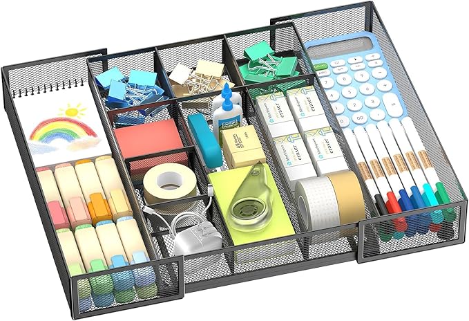Expandable Desk Drawer Organizer, 10 Adjustable Compartments, expands from 8.74 by Unknown