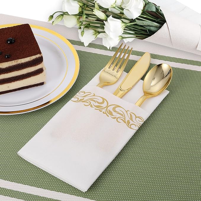 FOCUSLINE 200 Linen Feel Disposable Bathroom Napkins, Soft and Absorbent Paper - Image 4