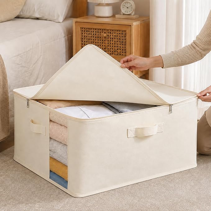 4Pack Canvas Storage Bags for Clothes & Comforters - Image 5