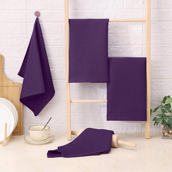Homaxy 100% Cotton Waffle Weave Kitchen Towels, 4 Pack - Image 7