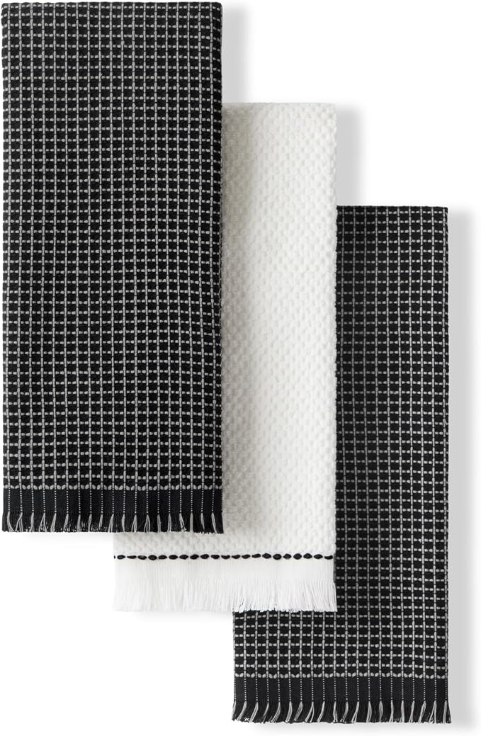 KitchenAid Gourmet Series Gridlines Kitchen Towels 3-Pack Set, 100% Cotton by KitchenAid