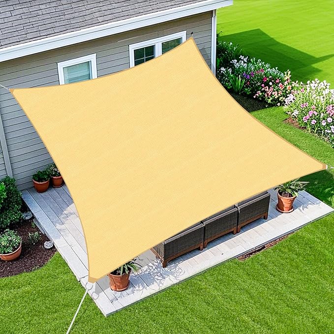 Amagenix Sun Shade Sail 4'X10' Curved Edge Outdoor Shade Canopy Sand Breathable 95% UV Block Shade Cloth for Patio Garden Backyard (We Make Custom Size)
