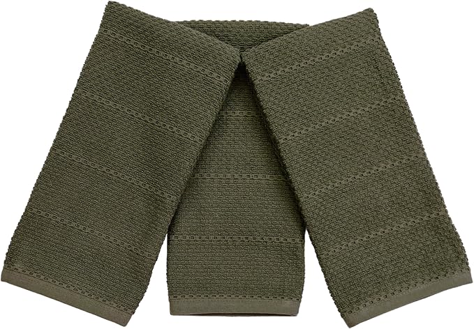 Olive Green Kitchen Hand Dish Towels, 100% Cotton - Image 6