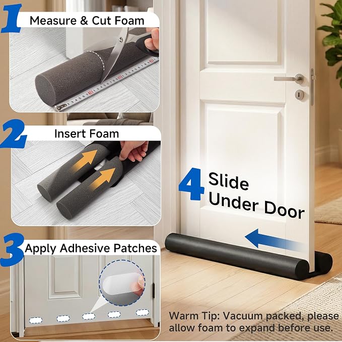 MAXTID Under Door Draft Stopper, 36 Inches, Bottom Seal, Gap Filler | Door - Image 6