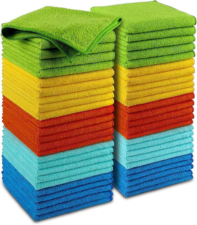 AIDEA Microfiber Cleaning Cloth-50PK, Microfiber Towels by AIDEAHOME