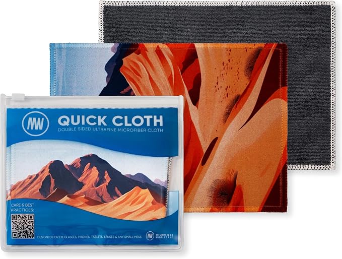 Microfiber Wholesale Quick Cloth Glasses Cleaning Cloths 5x7 Desert 2-Pack | by MicrofiberWholesale