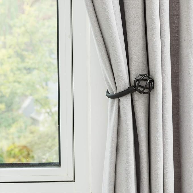 HIKMLK Geometric Industrial Curtain Holdbacks 2pcs, Solid Cast Iron Heavy Duty - Image 6