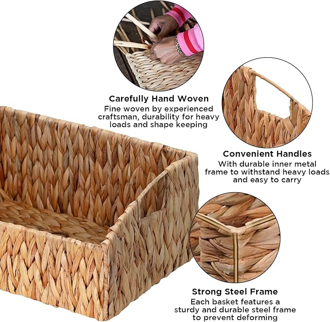 Pantry Baskets for Organizing, Wicker Basket Shelf Storage - Image 3
