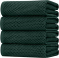 Homaxy 100% Cotton Oversized Waffle Weave Kitchen Towels 4-Pack | Blackish Green by Homaxy