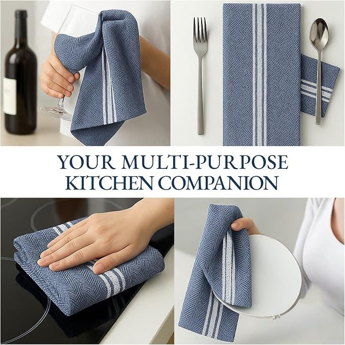 LANE LINEN Kitchen Towels 100% Cotton Absorbent Lint-Free 6 Pack - Image 8