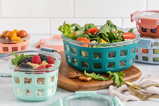Ello Duraglass 3.4 Cup Round Glass Meal Prep Containers - Image 4