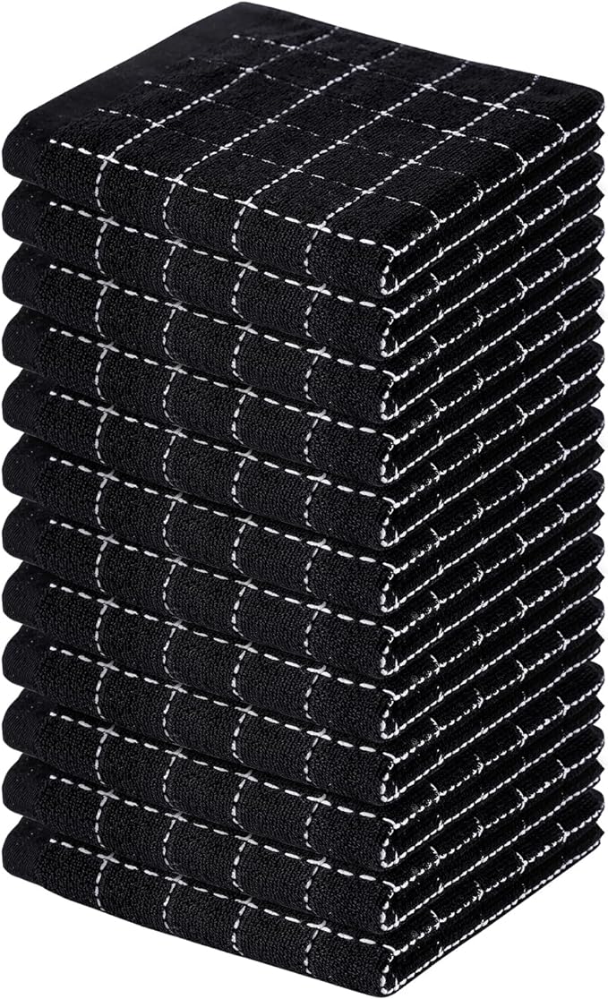 Homaxy 100% Cotton Terry Kitchen Dish Cloths, 12 Pack by Homaxy