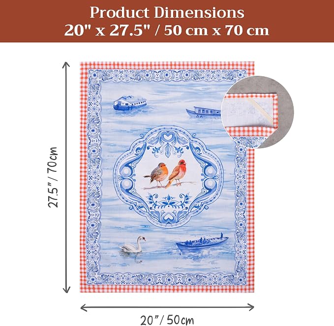 Maison d' Hermine Kitchen Towels Set of 3 Reusable 100% Cotton 27.50" x 20" - Image 7