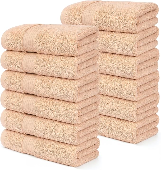 Ample Decor 100% Cotton Hand Towels 18x28 Inches, 600 GSM, Soft & Absorbent by AmpleDecor