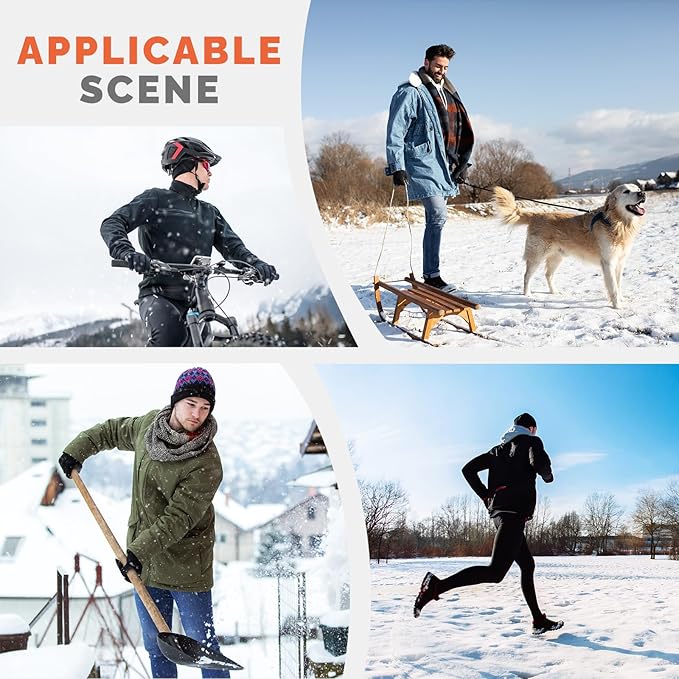 Heated Gloves for Adults - Rechargeable Battery, 3 Heat Settings, Water Resistant Touchscreen Compatible for Women Men Winter Sports, Motorcycling, Hunting Outdoor Activities