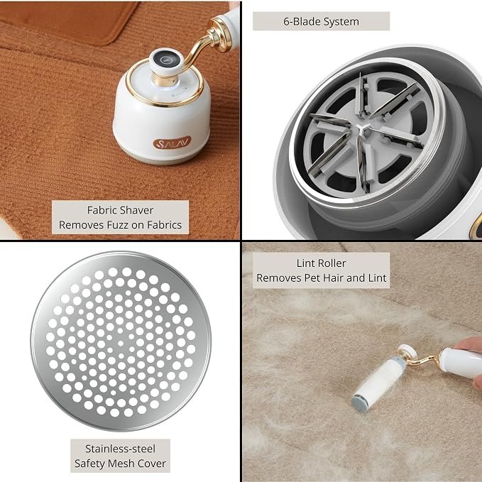 SALAV® Retro Edition Rechargeable Fabric Shaver and Lint Roller - Image 7