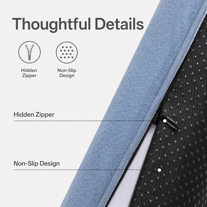 Sunolga Door Draft Stopper, Removable Washable Cover, Dusty Blue | Weighted Gap - Image 2