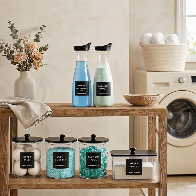Laundry Room Organization Set, 4 Laundry Containers, 2 detergent dispenser - Image 3