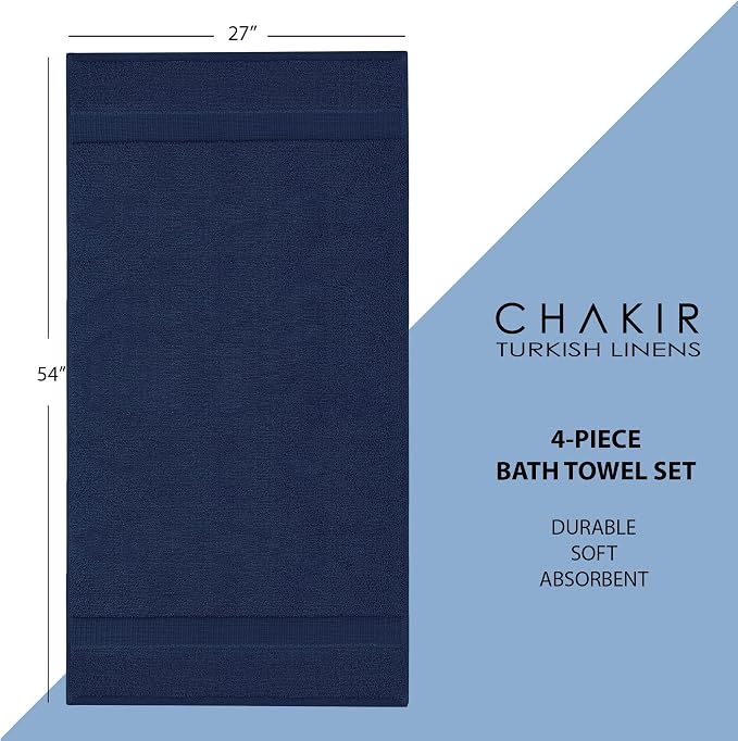 Chakir Turkish Linens 100% Cotton 4-Pack Bath Towels 27x54, Oeko-Tex Certified - Image 6