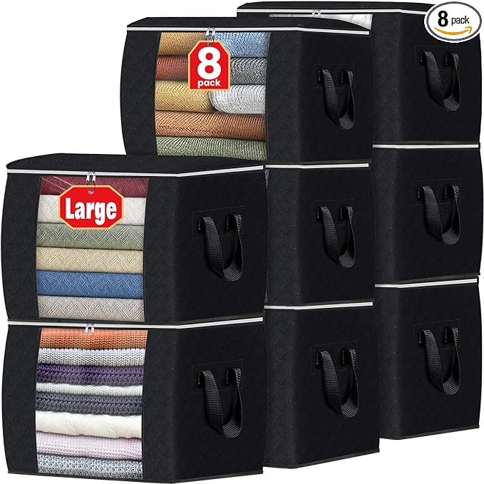 90L Clothes Storage, Foldable Thick Fabric Blanket Storage Bags | Foldable by Fabtotes
