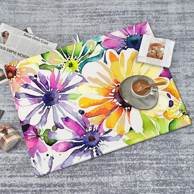 Colorful Flowers Dish Drying Mat - Image 8