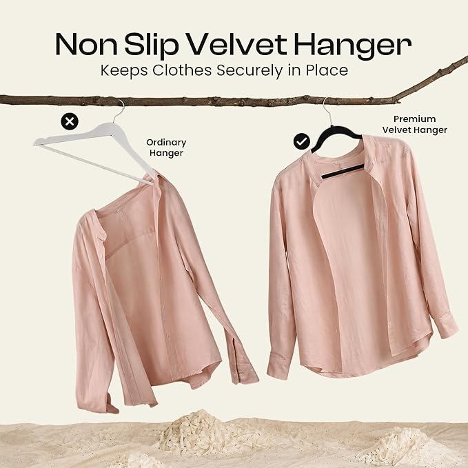 Utopia Home Velvet Hangers, 150 Pack | Luxury Non-Slip Slim Pant & Coat Hangers - Image 5